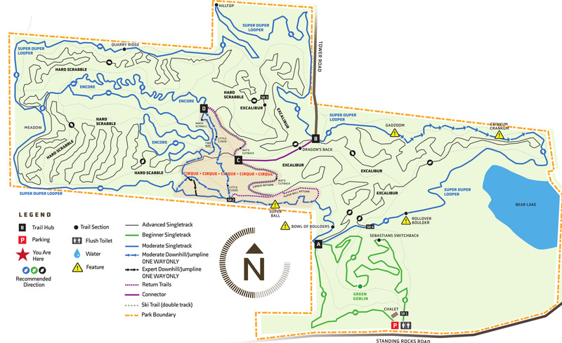 Map From Website shows current trails and names