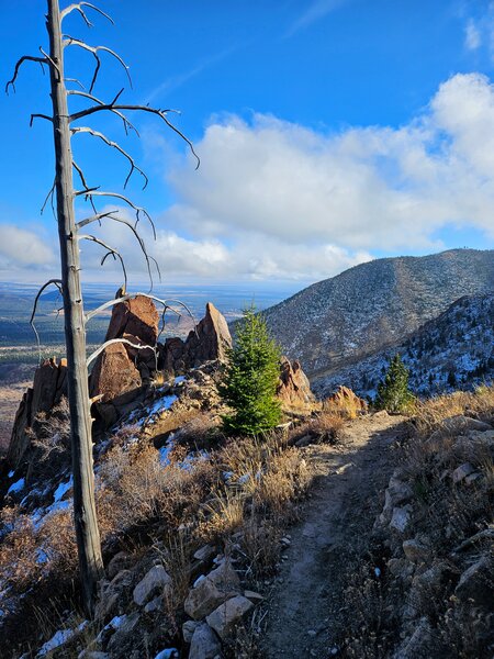 Top of Heart trail looking across at Mount Elden.