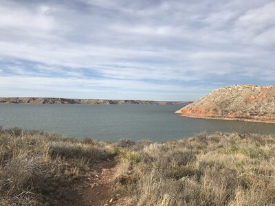 View of Lake Meredith from the trail.