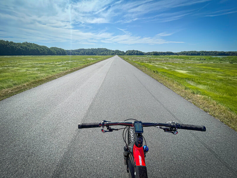 Rolling through tidal flats.