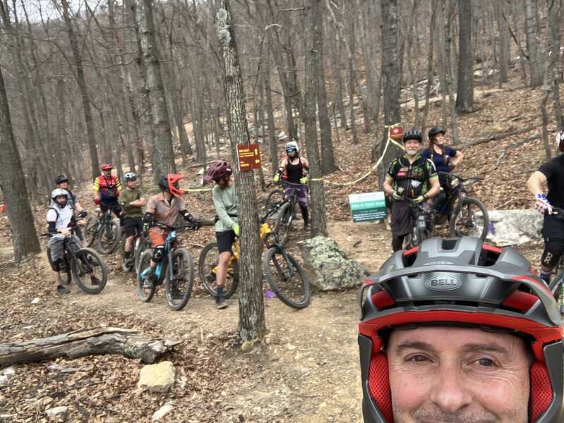 The FIRST group to climb to the top using the new Boy Scout trail at Star Hub.