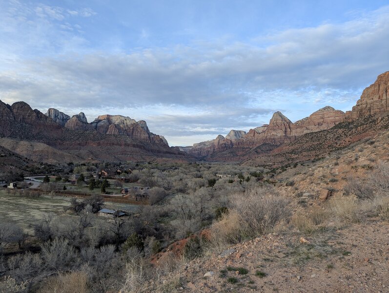 Looking north into Zion Canyon.