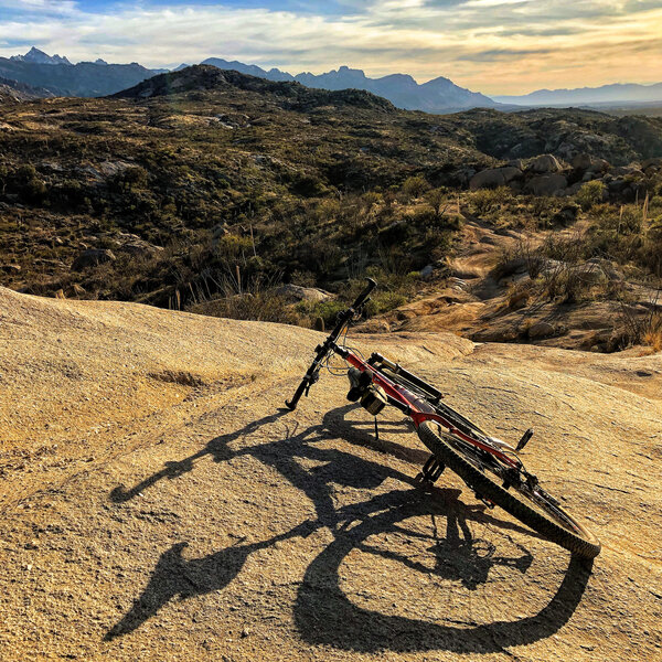 Sunset on the "slab" about 3 miles down Charouleau Gap Road.