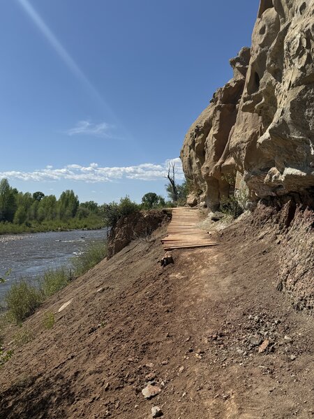 Bridge along rivers edge.
