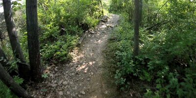 The initial climb is rocky.