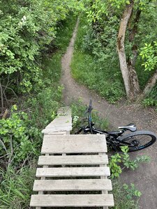 Wood drop, skinny roller option to the left, stay right to bypass entirely.