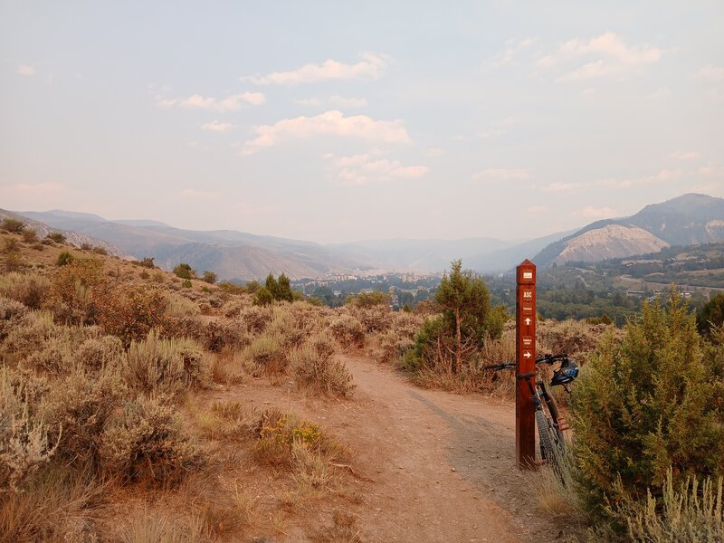 Trail marker at junction with "Carroll.