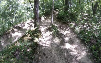 Going up the chunky hill.