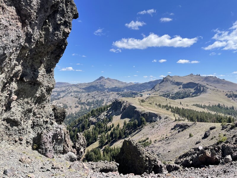 View looking south east across Kirkwood Valley towards Roundtop, from the highest point on the trail (a cool pass with cliffs on either side).