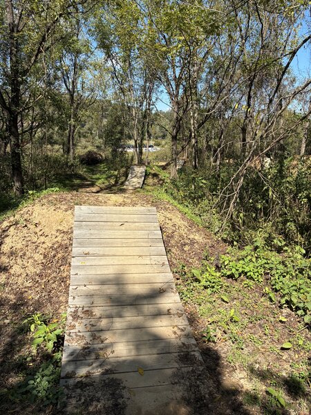 3 jumps with wooden ramps.