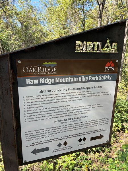 Dirt Lab safety sign