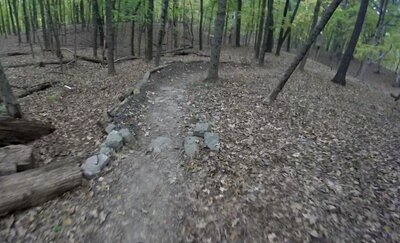 One of several rocky sections.