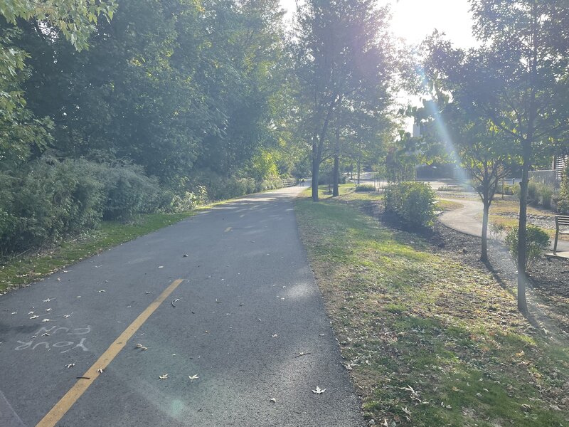 Picture of the trail near bike storage.