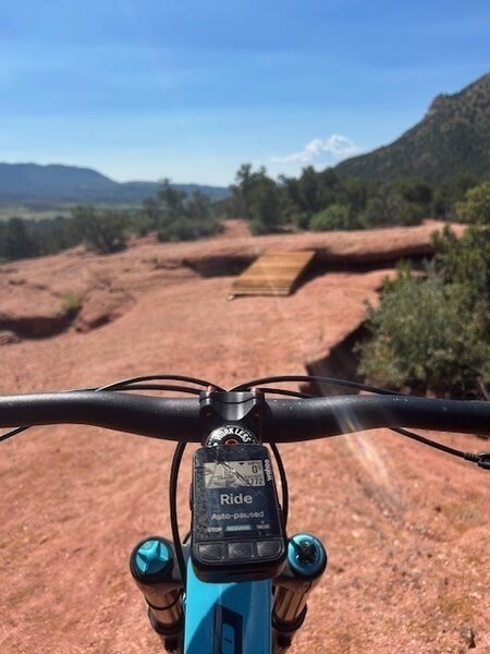 Bike view of wooden structure on Red Rock.