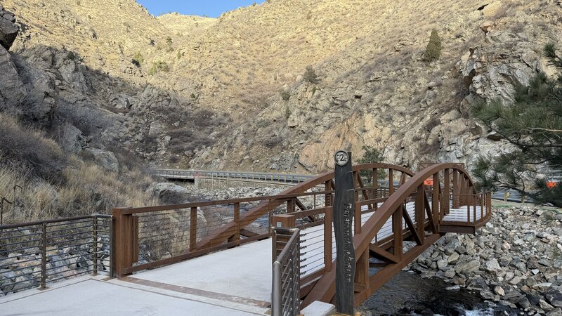 Pedestrian bridge at the CCR parking lot.