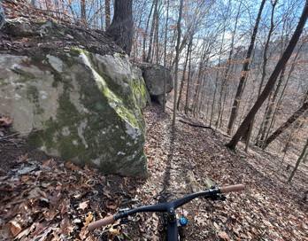 Trail right along the rocks!