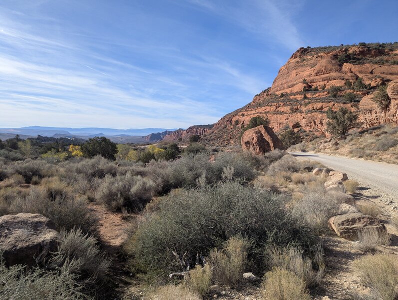 Looking along Red Cliffs' Red Cliffs facing back towards St George.