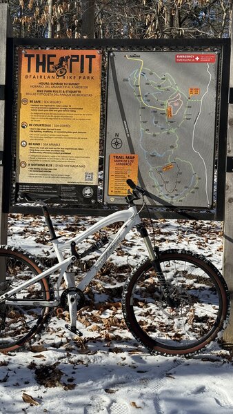 This little bike park is slippery (but doable) and closed in December 2025