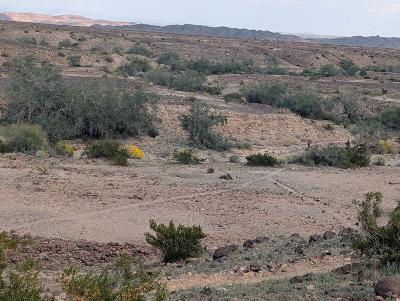 Going west down into large wash