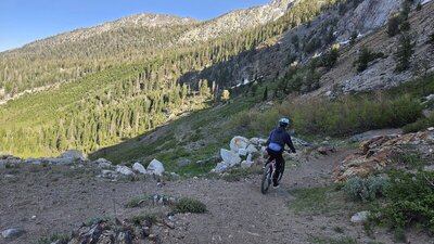 Riding down near the top of Mammoth Rock Trail.