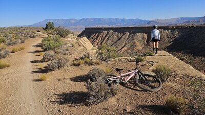 Enjoying the views from the top of the rim.