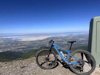 View with bike in foreground.