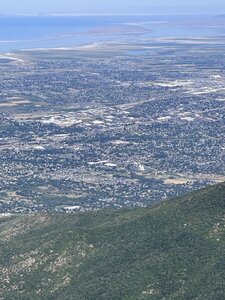 Arial view of Layton (including the temple) from the top of the peak.