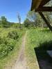 Singletrack in the field. Watch for walkers!