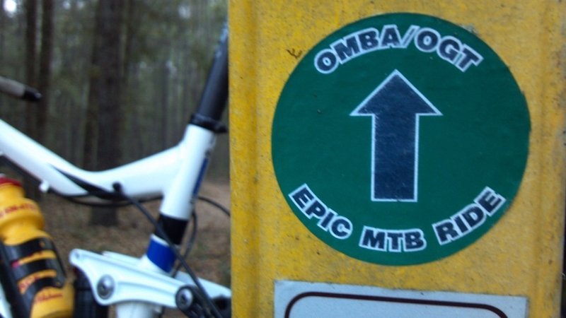 EPIC MTB RIDE Signs to follow out and back