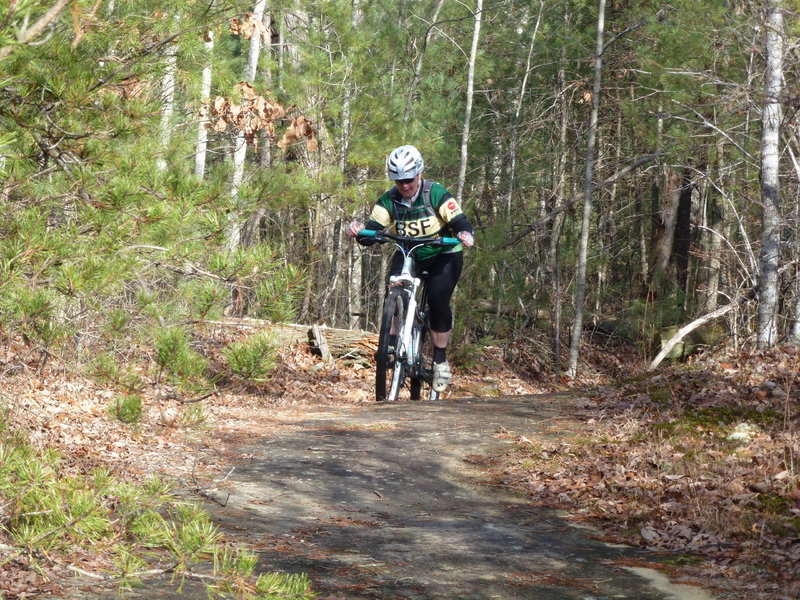 Riding sandstone on Collier Ridge trail