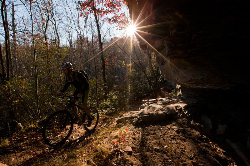 Late day sun on the Grand Gap trail.