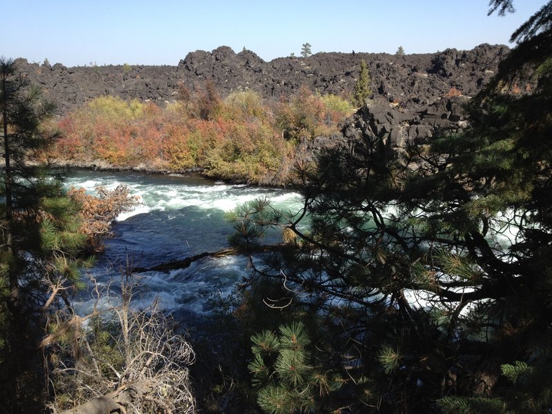 Lava flow, rapids and fall colors.