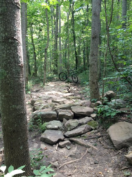 Rock armoring on the Goat Trail.