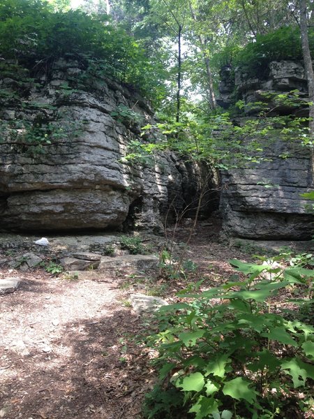 Entrance to the Stone Cuts.  You can't ride through this, but it is visible from the trail at its intersection with the bypass.