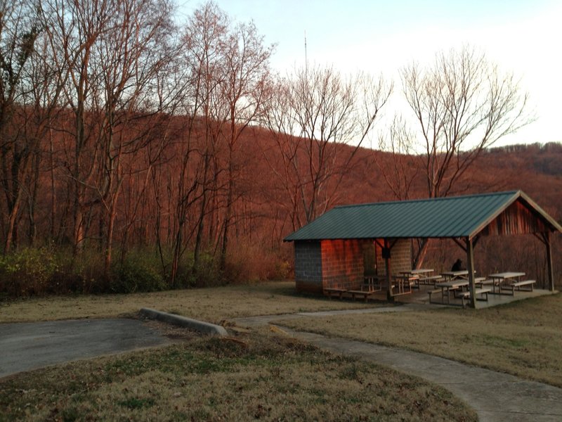 Pavilion at the Land Trust Parking Lot on Bankhead Parkway.