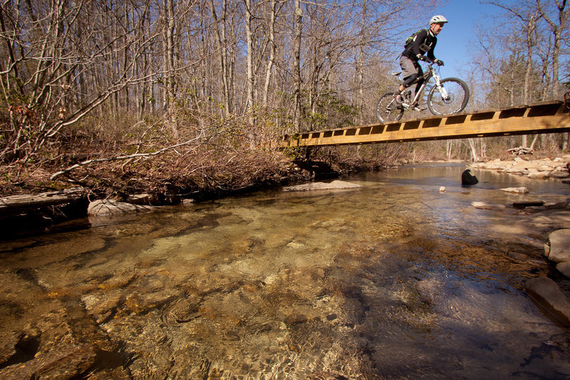 Crossing the West Branch of Rattling Creek on the Rattling Creek Trail.