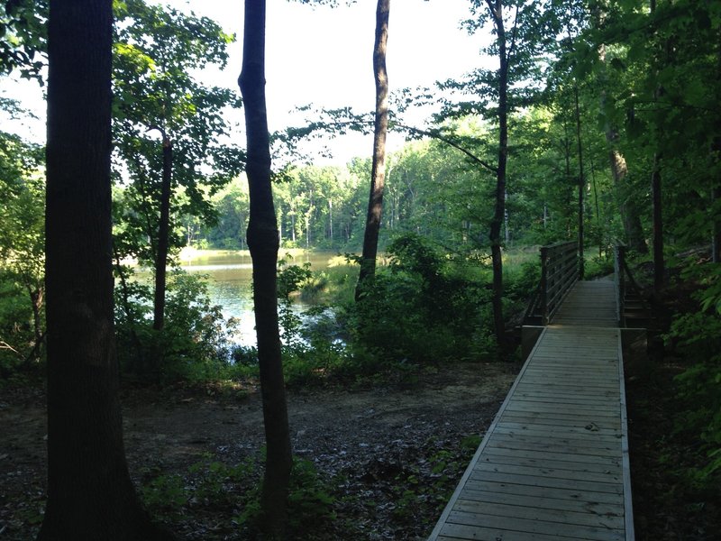 The view of the lake from the first bridge.