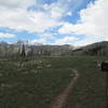 meadow near the top and end of the uphill on strand