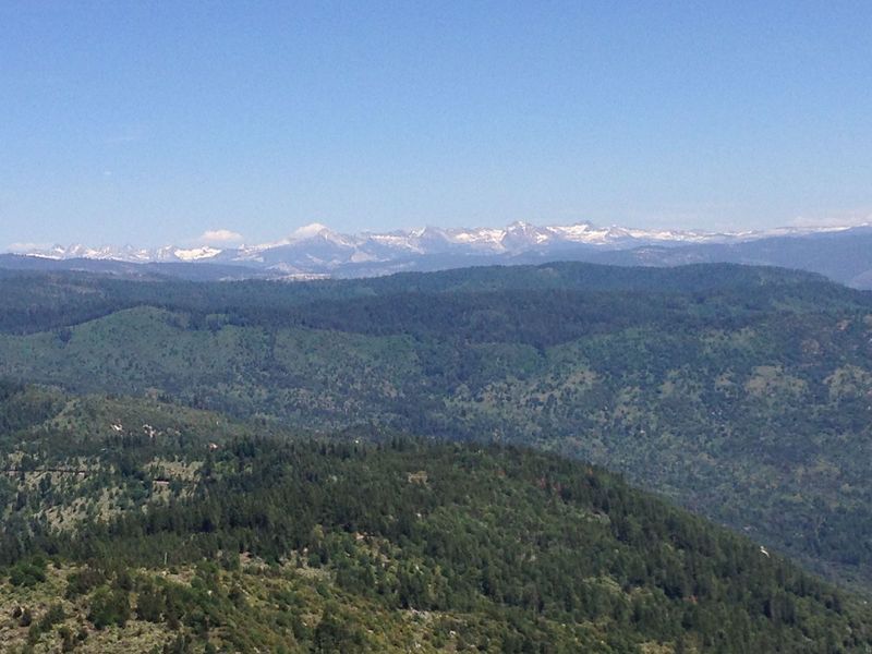 View of Yosemite Mountains from Pilot Peak look out tower