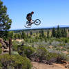 This was a jump built for a contest in 2008 called the "Wham Bam Thank You Jam".  It attracted top riders like Mike Montgomery who got scored by riding all of the trails at The Lair.  This lip was brand new.  Unknown to the riders there was a $500 bounty by Red Bull to the first rider to jump it.