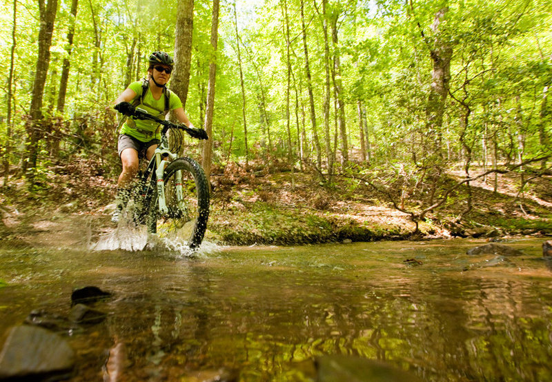 A few creek crossing on a hot day are certainly welcome.  Stony Run trail.