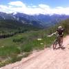 Climbing up Red Mountain Rd., above Hunter Creek valley.