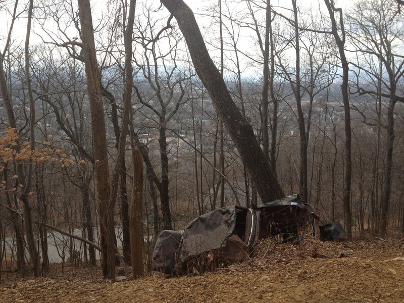 The old car on the side of the mountain (Riser Trail)